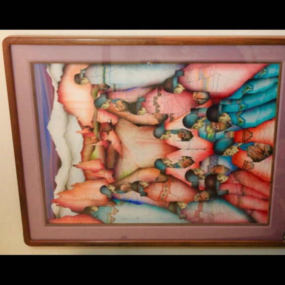 Amado Pena Mixed Media “Los Quince” Southwest Art - Picture 9 of 9